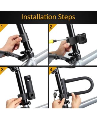 Heavy Duty Bike U-Lock, 16mm Shackle with 4ft/6ft Security Cable and Durable Mounting Bracket for Bicycle, Motorcycle