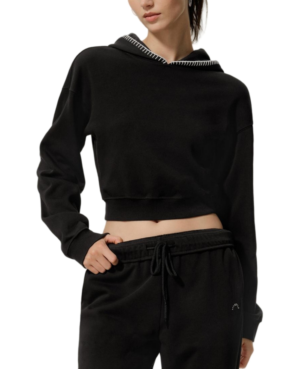Lilysilk Cropped Fit Seamflow Poise Pullover Hoddie