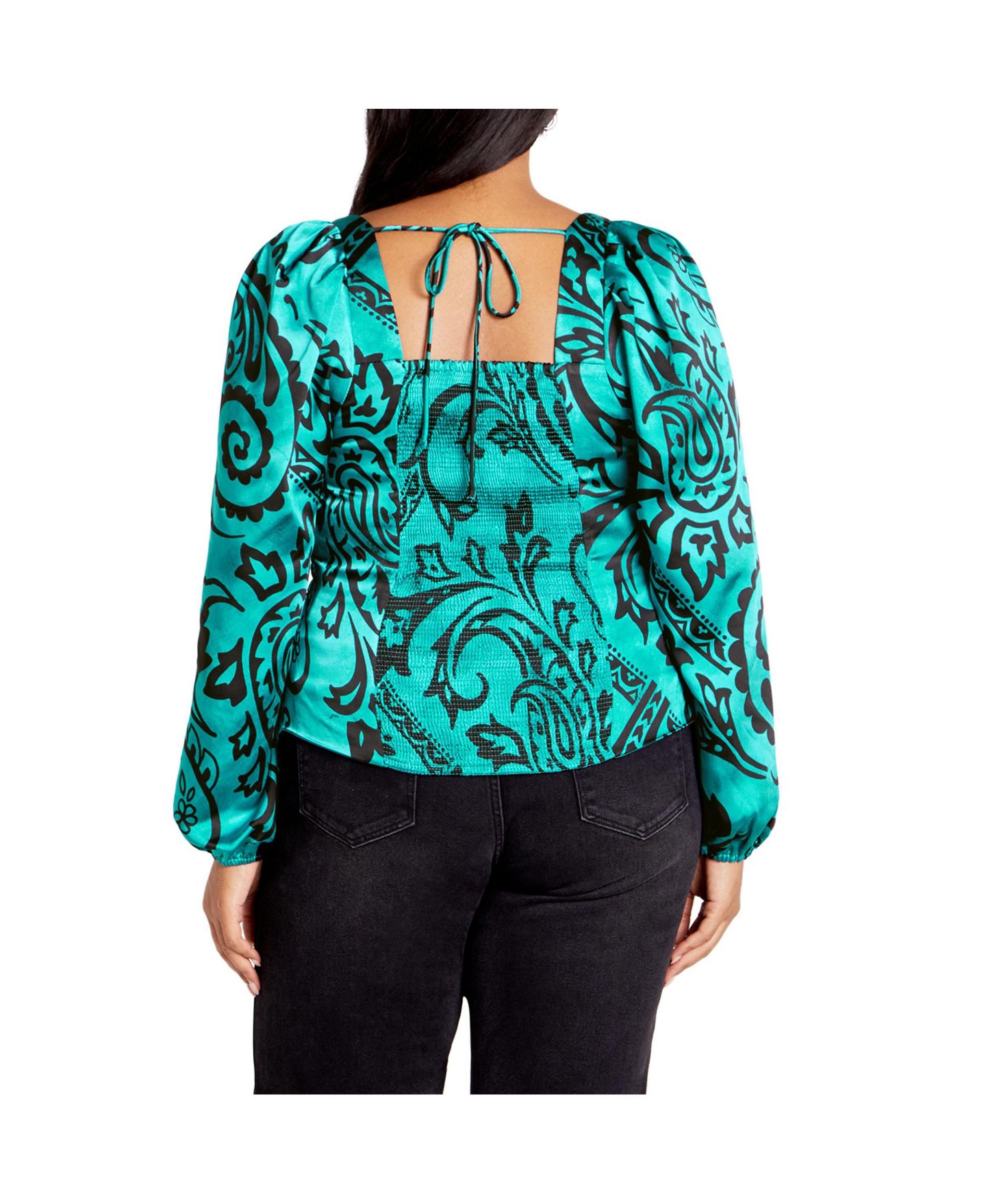 Женский топ CITY CHIC Plus Size Sienna Print, цвет: Peacock Paisley — фото 2