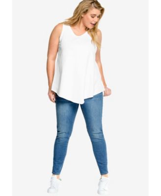 Women's Plus Size V-Neck Pointed Front Tank