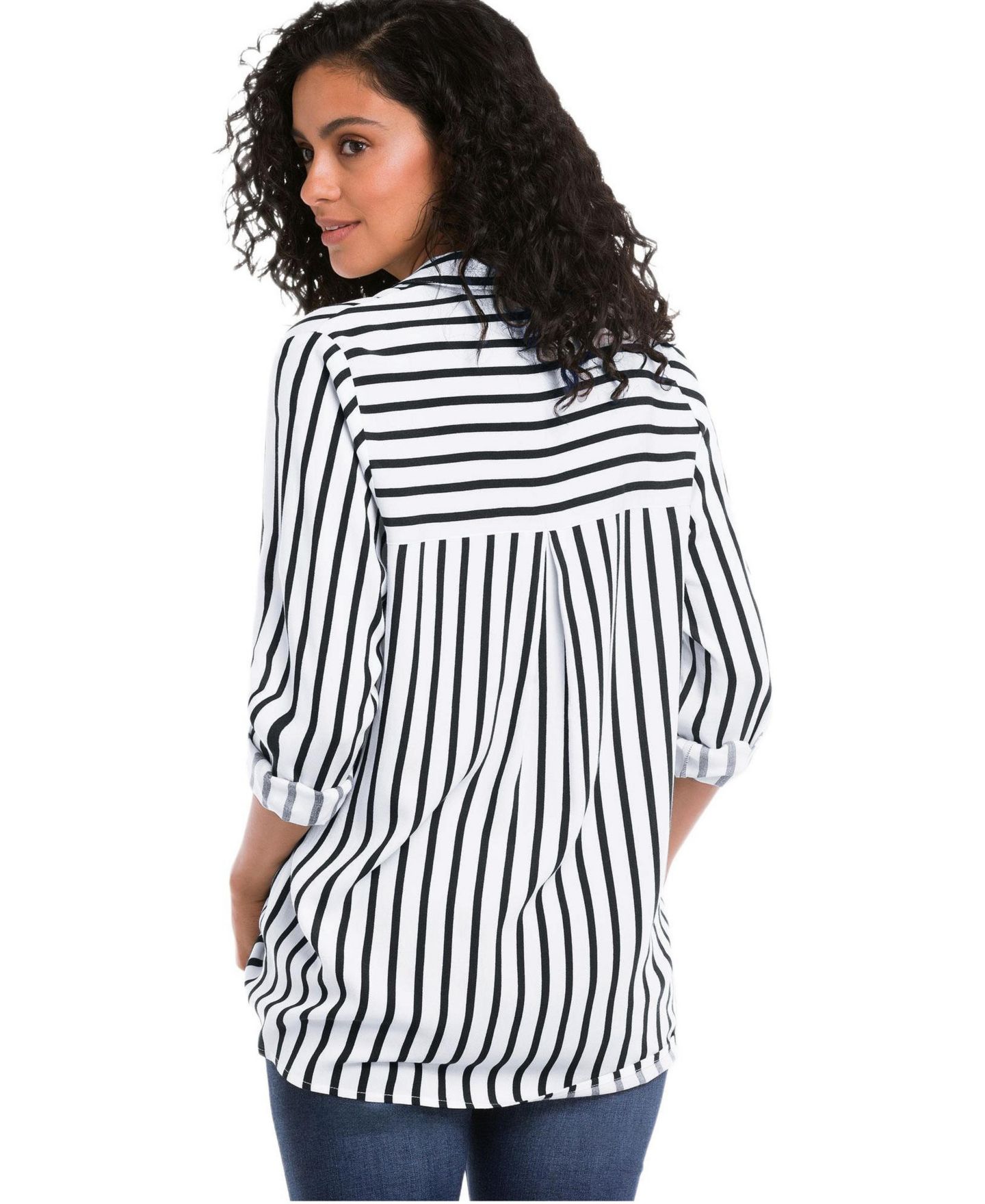 Женский топ ellos Button Placket Popover Tunic, цвет: Белый — фото 2