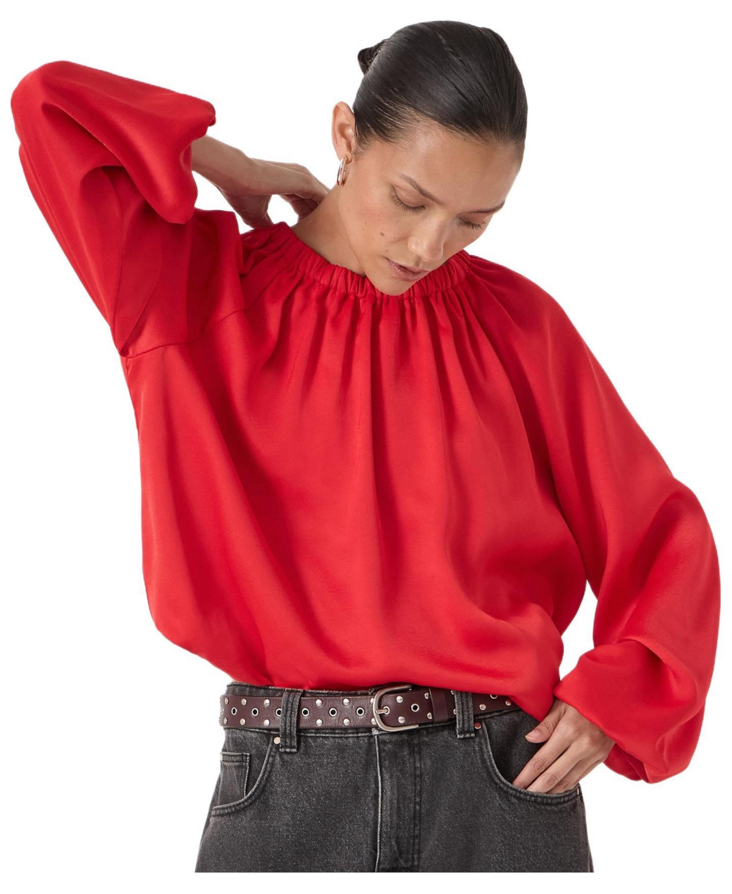 Женский топ Hush Satin Bubble Hem, цвет: Красный — фото 1