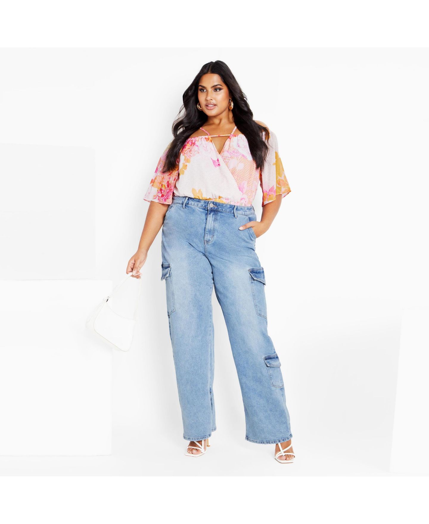 Женский топ CITY CHIC Adelina Print, цвет: Розовый с принтом — фото 3
