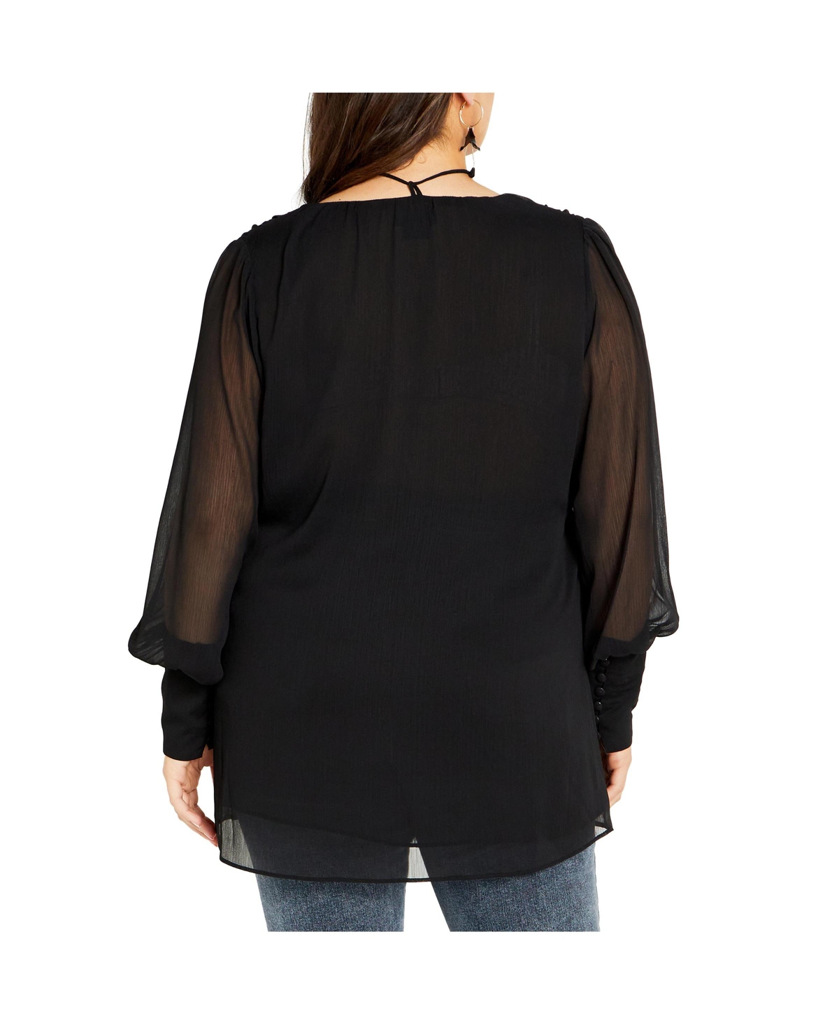 City Chic Women's Fleur 2 Piece Decorative Flower Neck Tie Top