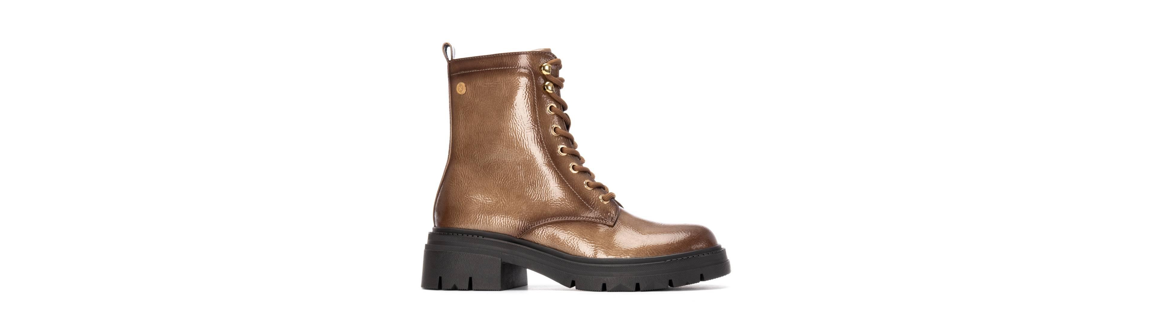 Xti Women's Patent Leather Combat Booties By