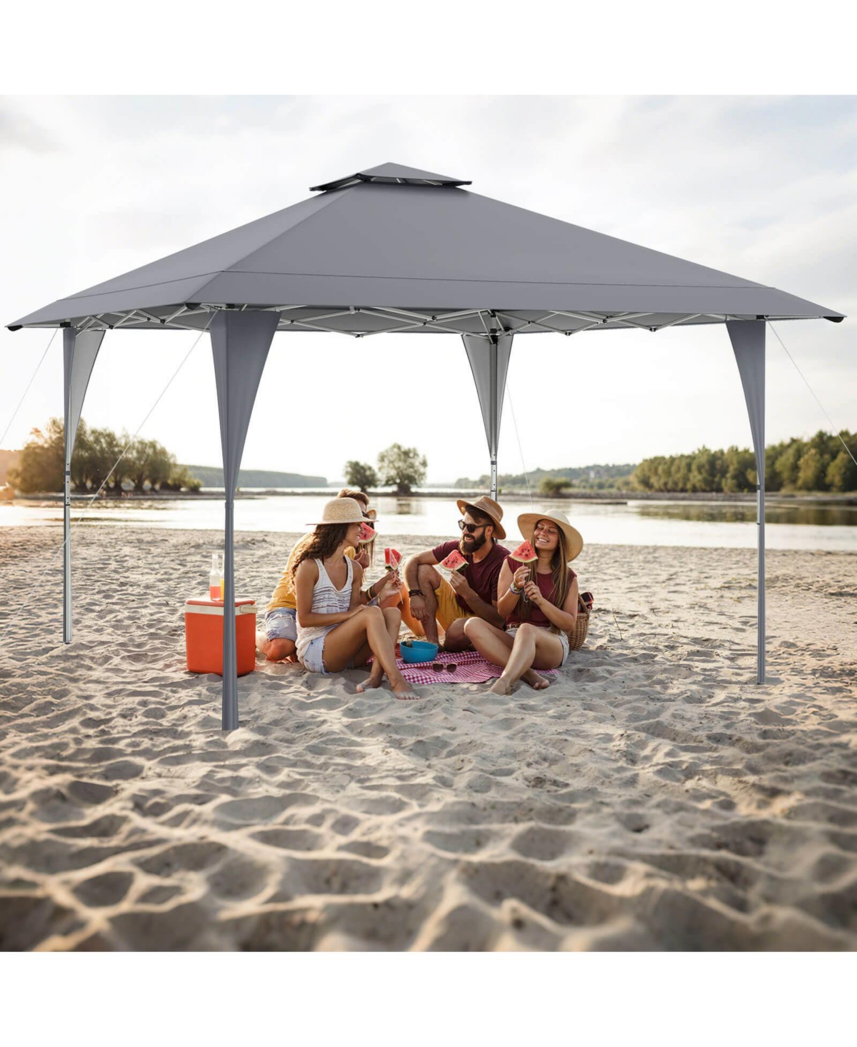 13 X Ft Pop up Gazebo Outdoor Canopy Tent with Portable Carrying Bag 8 Stakes