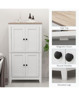Bathroom Organizer Cabinet with Doors and Adjustable Shelves