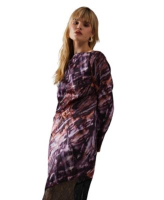 Women's Column Lace Panel Midi Dress