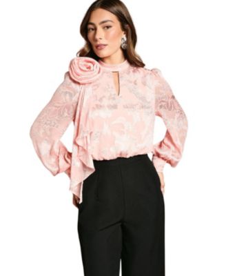 Women's Satin Jacquard Corsage 2 In 1 Jumpsuit