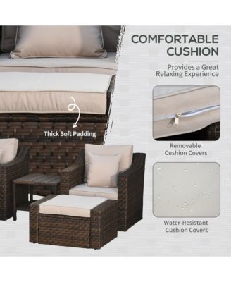 5 Piece Patio Furniture Set, Chairs, Ottoman, Table,