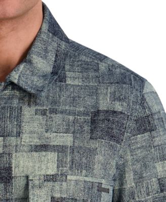 Men's Textured Ponte Shirt Jacket