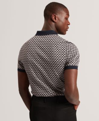 Men's Ernist Short-Sleeve Geometric Pattern Polo Shirt