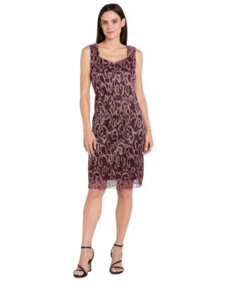 Women's 2-Piece Printed Metallic Foil Swirl Jacket Dress