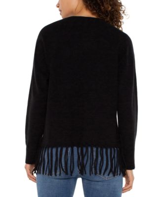 Women's Petite Long Dolman Sleeve Seamless Sweater