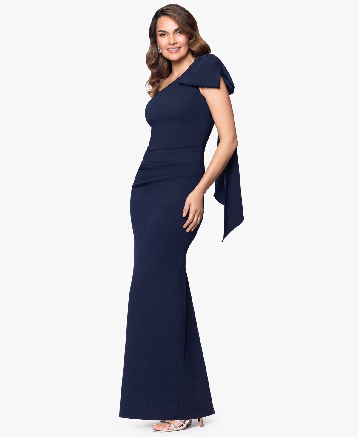 Betsy & Adam Women's One-shoulder Dress In Blue