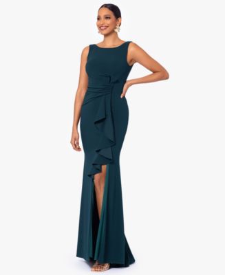 bodice a line dress Black A-Line Prom Dress with Beaded Bodice, Satin Bottom, Slit, Pocket main image 0