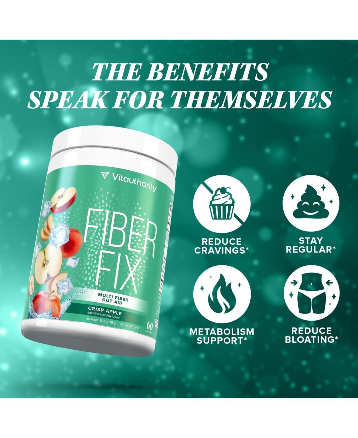 Vitauthority Fiber Fix, Crisp Apple, 318gm