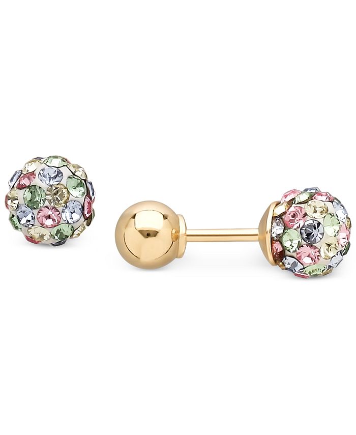 Macy's Children's Multi-Crystal Ball Stud Reversible Earrings in 14k Gold &  Reviews - Earrings - Jewelry & Watches - Macy's