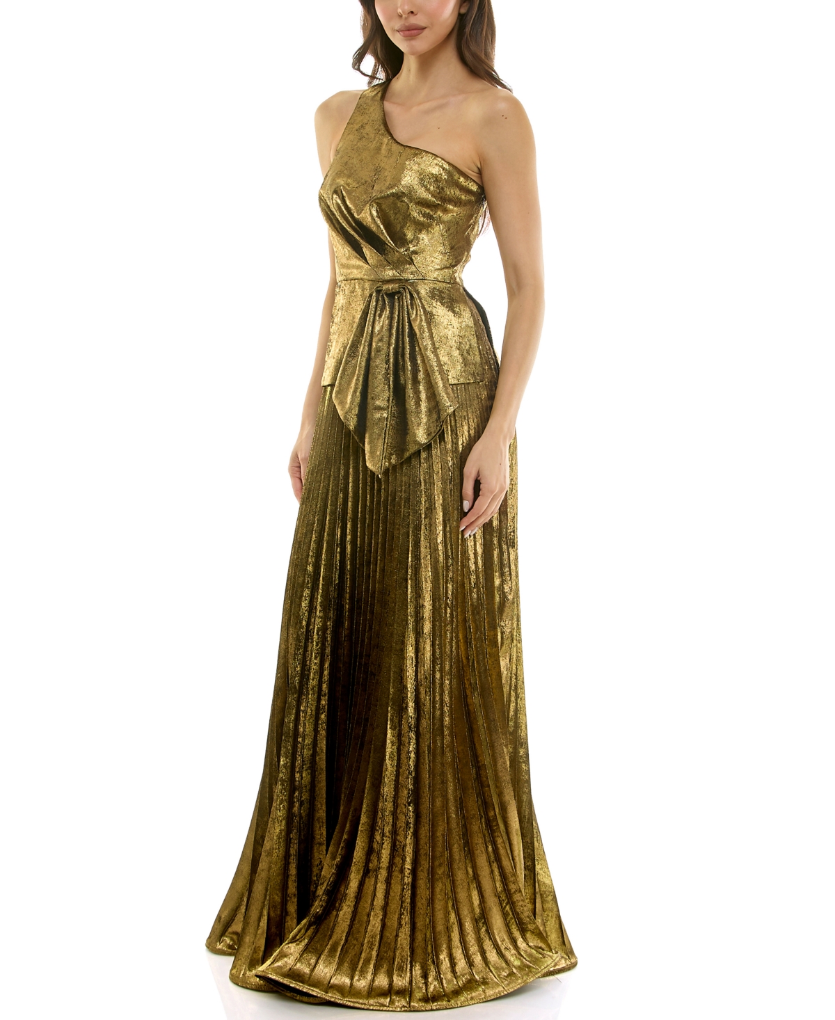 Taylor Women's One-Shoulder Flounce Hem Maxi Dress