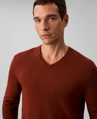 Men's Merino Wool Blend V-Neck Sweater