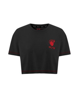 Women's Cotton Stitch Detail Cropped T-Shirt