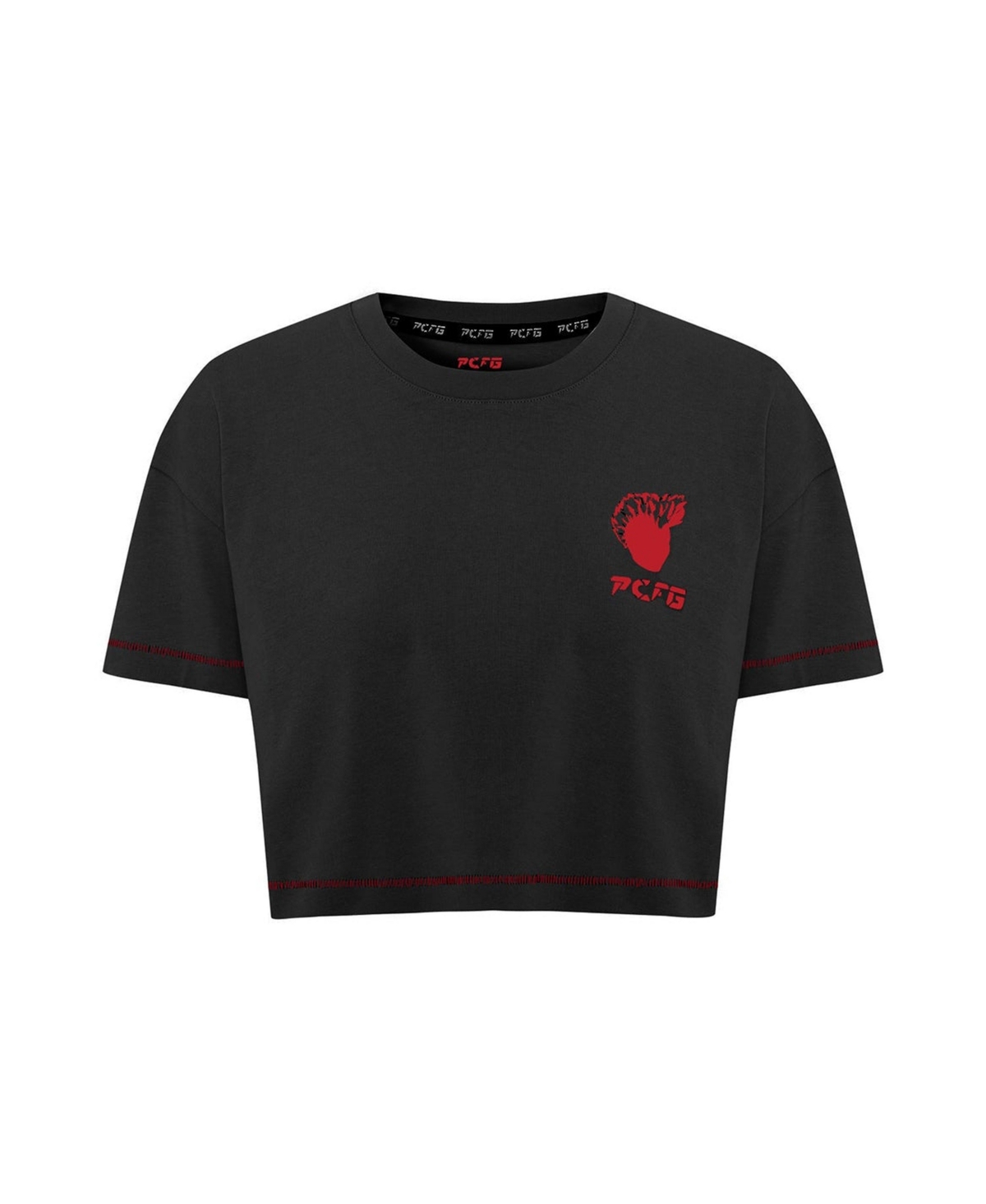 Pcfg Women's Cotton Stitch Detail Cropped T-Shirt