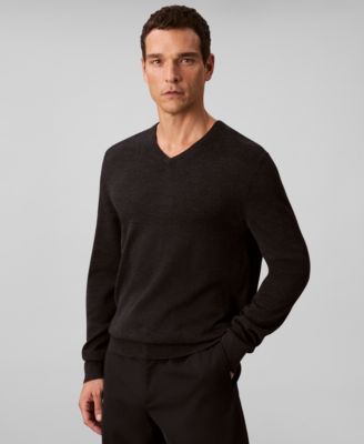 Men's Merino Wool Blend V-Neck Sweater
