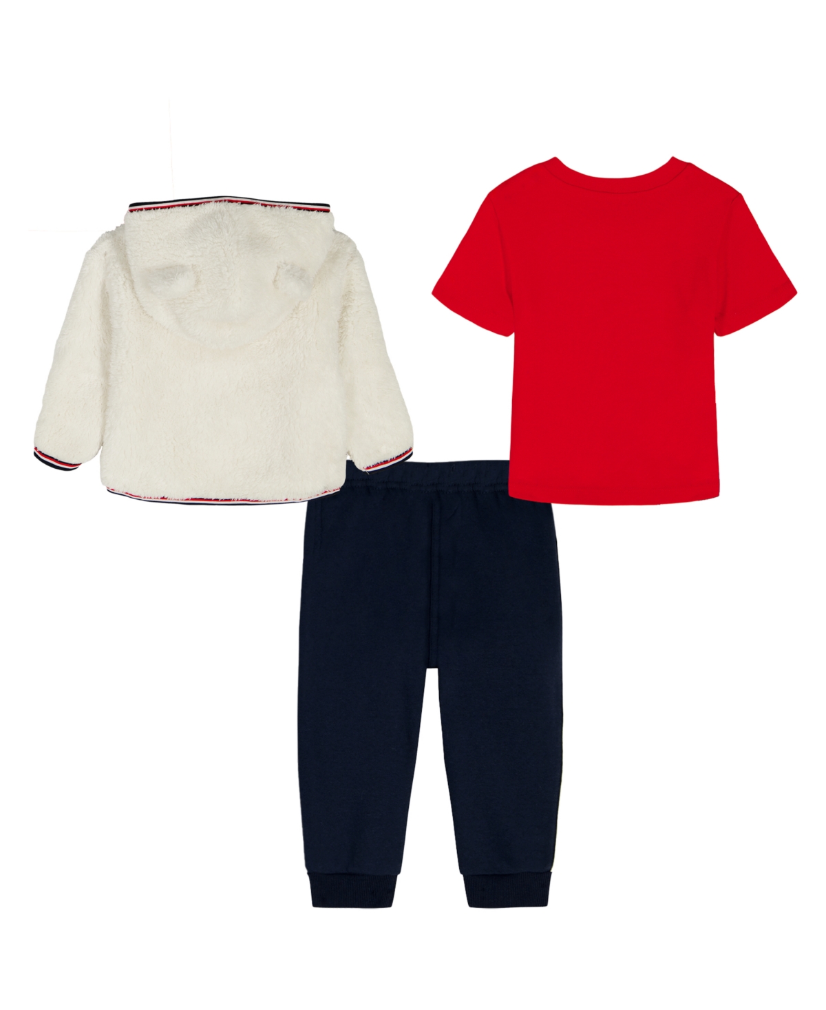 Tommy Hilfiger Baby Boys Zip-up Hoodie, T-shirt And Pants, 3-piece Set In Multi
