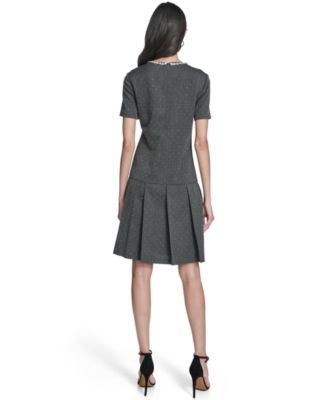 Women's Drop Waist Short-Sleeve Dress