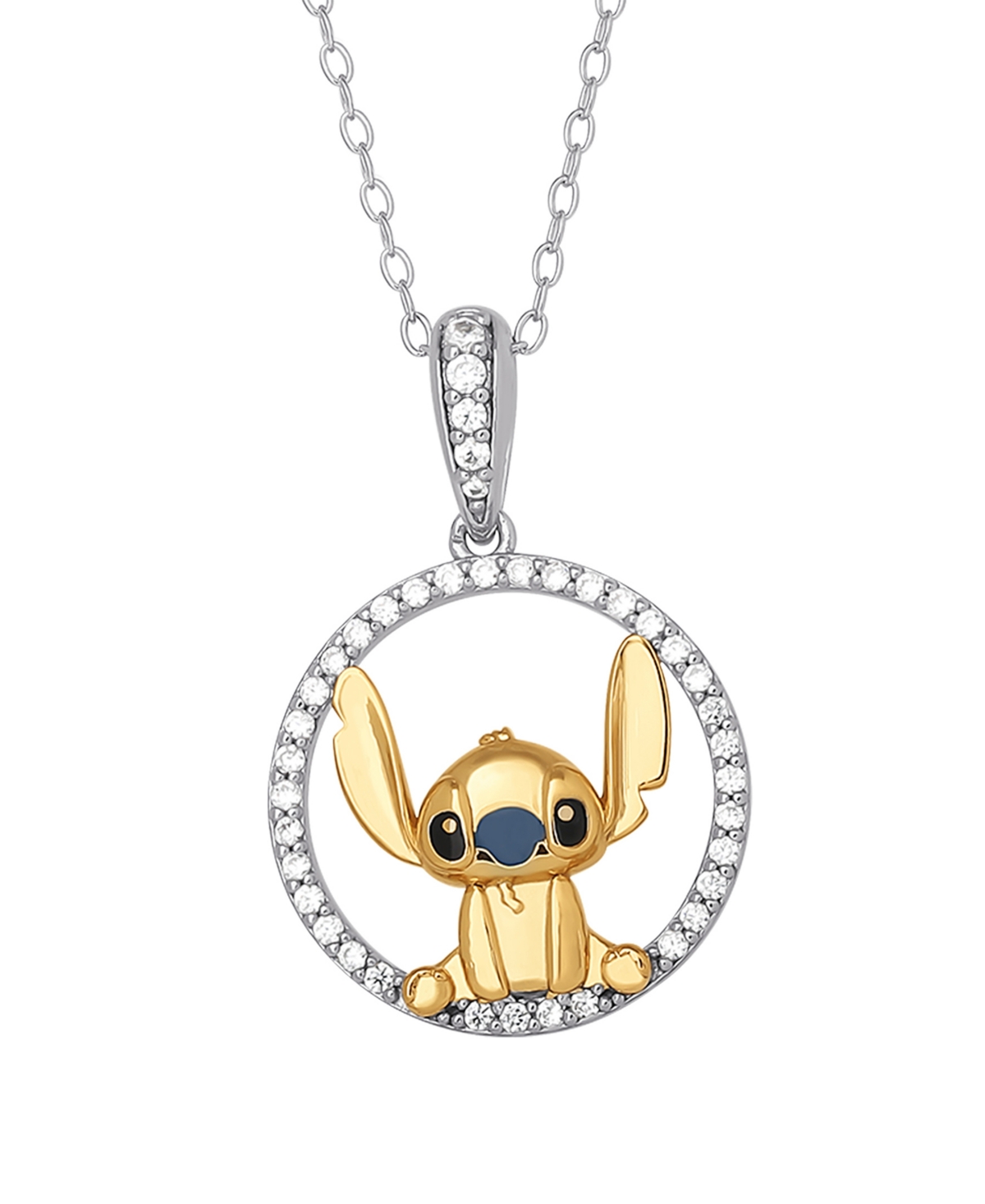 Disney 2-Pc. Cubic Zirconia Stitch Necklace and Earrings Set in 18K Yellow Gold Over Sterling Silver