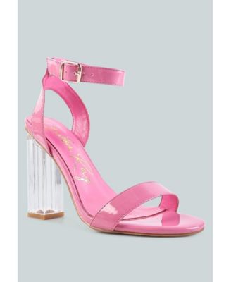 Womens Poloma Clear Block Heel Party Sandals