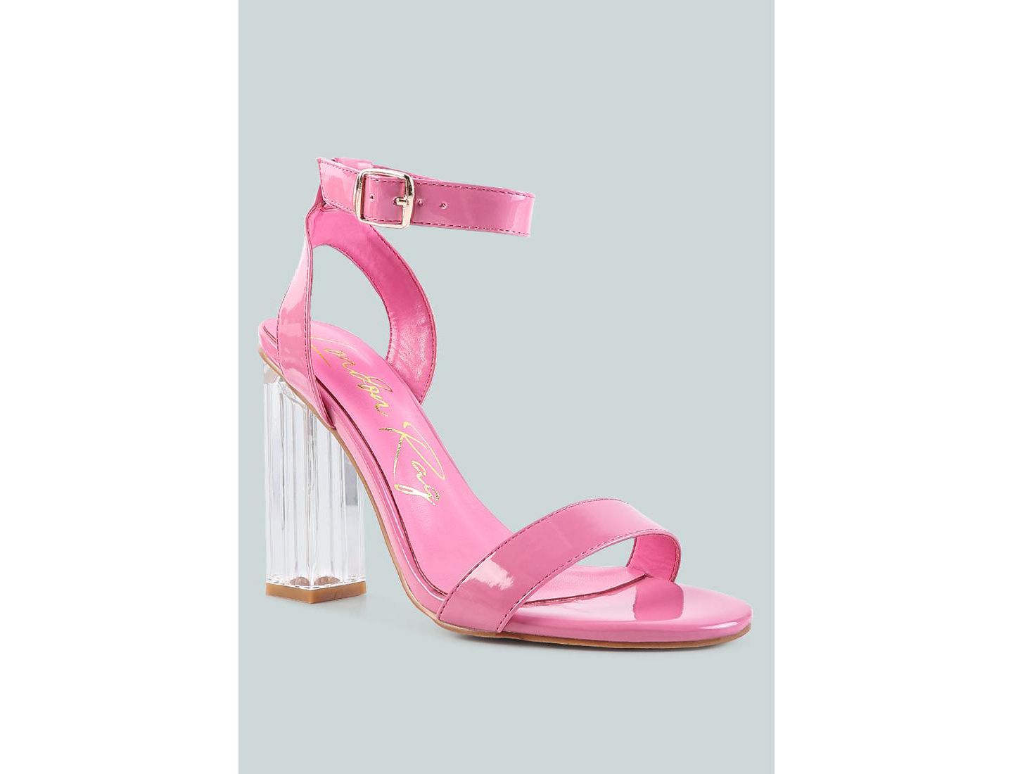 Женские сандалии London Rag Poloma Clear Block Heel Party, цвет: Розовый — фото 7