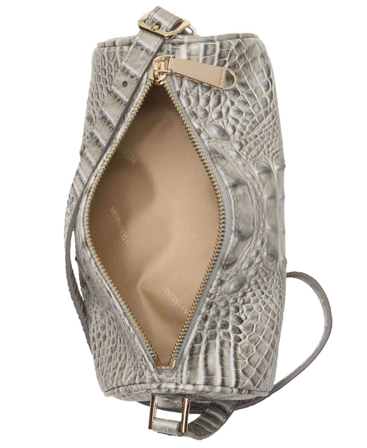Brahmin Billie Barrel Shoulder Bag In Silver