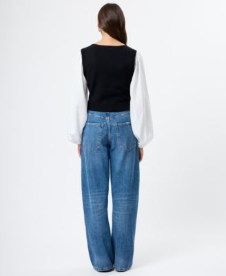 Women's Shirting Combo Long-Sleeve Top