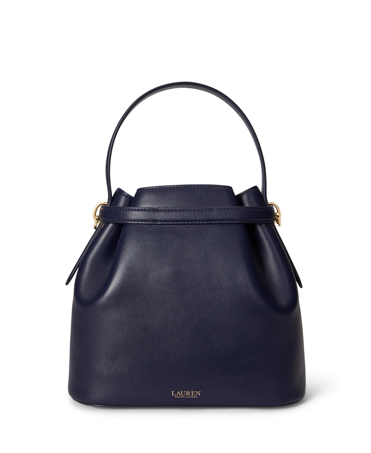 Ralph Lauren Leather Small Bucket Bag In Blue