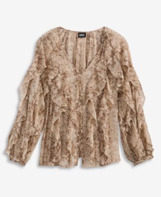 Women's V-Neck Ruffle-Front Top, Macy's Exclusive 
