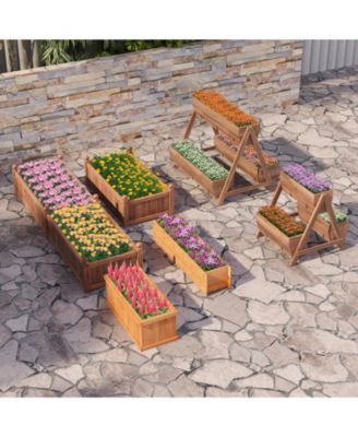 Vertical Raised Garden bed with 3 Wooden Planter Boxes