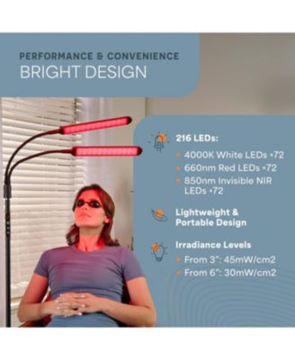 Near Infrared & Red Light Therapy Lamp – 216 LEDs, Dual Head 660nm & 850nm, Adjustable for Skin Health, Pain Relief & Circulation at Home