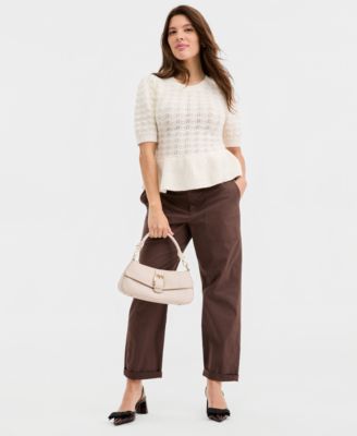 Women's Ruffle-Hem Sweater Top, Macy's Exclusive