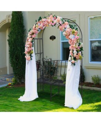 Steel Garden Arch with 2-Seat Bench