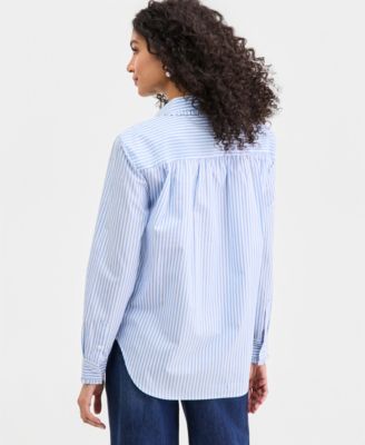 Women's Woven Striped Button-Down Shirt, Macy's Exclusive