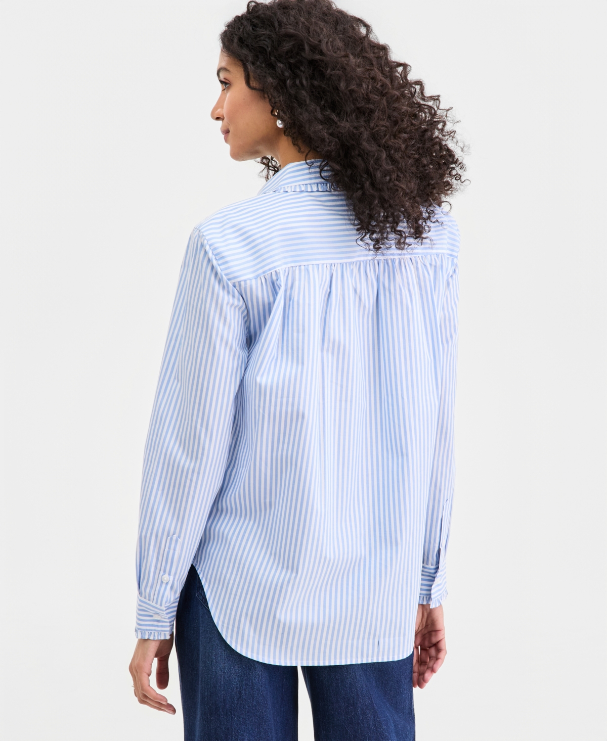 On 34th Women's Ruffle Trim Button-Down Shirt, Macy's Exclusive