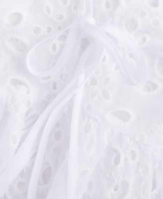 Women's Woven Long-Sleeve Cut-Work Blouse, Macy's Exclusive