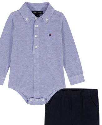 Baby Boys' Woven Shirt-Style Bodysuit and Pants, 2-Piece Set