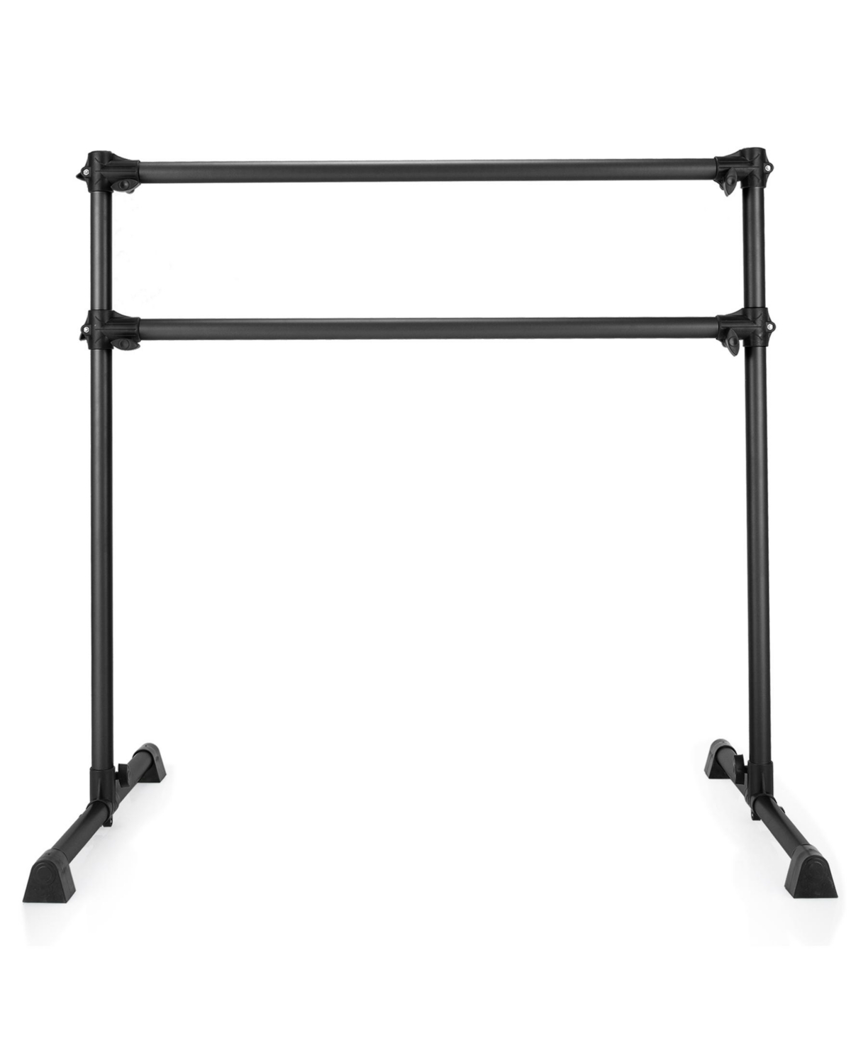 Sugift 4 Feet Double Ballet Barre Bar With Adjustable Height-Black.
