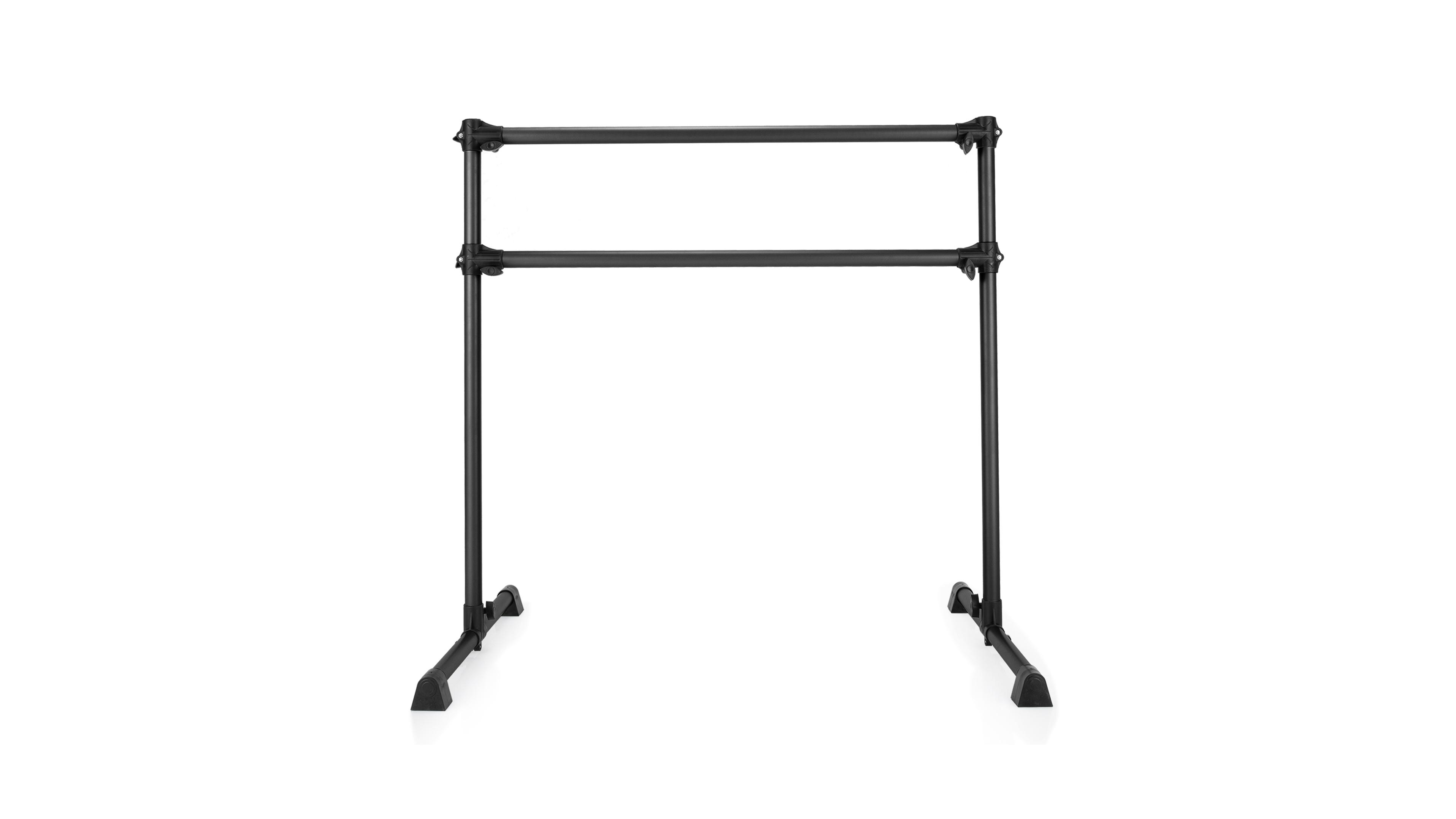 Sugift 4 Feet Double Ballet Barre Bar With Adjustable Height-Black.
