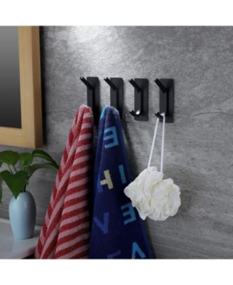 Towel Hook/Adhesive Hooks - 4-Pack, Stainless Steel Wall Hooks Stick for Bathroom and Kitchen Heavy Duty Hooks