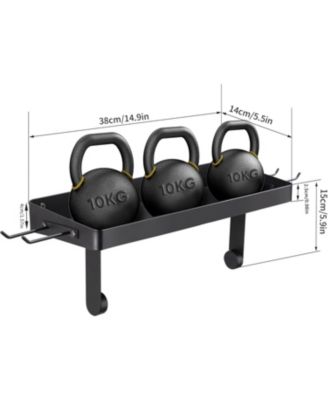 15"L × 5.5"W Garage Paper Towel Holder with Shelf - Wall Mount Paper Towel Holder with 4 Hooks, Single-Hand Tear Paper Towel Tissue Holder