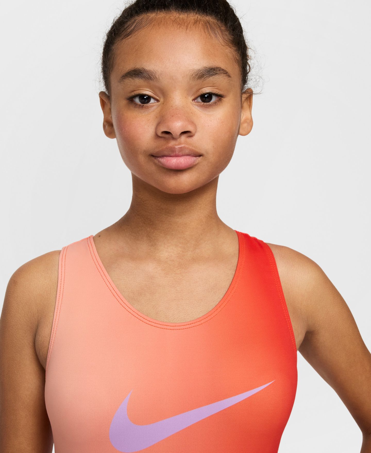 Детский гимнастический купальник Nike Gymnastics Sunrise Ombre для девочек 7-16 лет, цвет: Оранжевый — фото 3
