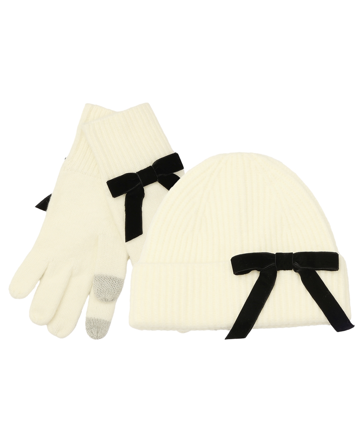 Kate Spade Hat And Gloves Set In White